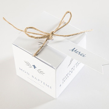 Boîte de dragées baptême mosaïque de photos - Dessus de la boîte