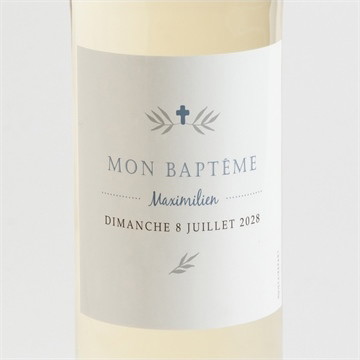 Etiquette de bouteille baptême mosaïque de photos