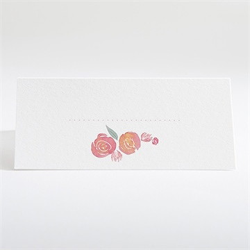 Marque-place baptême cadre de fleurs - Dos du marque-place