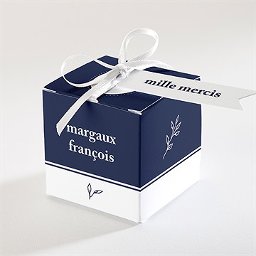 Boîte de dragées mariage bleu romantique