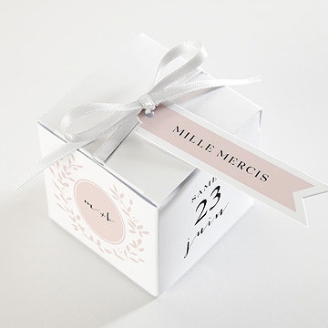 Boîte de dragées mariage médaillon - Dessus de la boîte