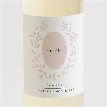 Etiquette de bouteille mariage médaillon