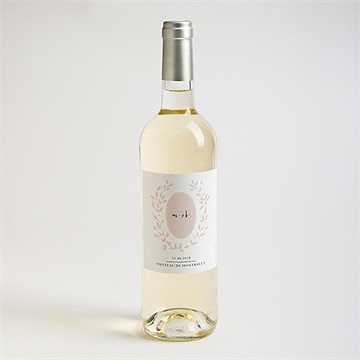 Etiquette de bouteille mariage médaillon - Mise en situation