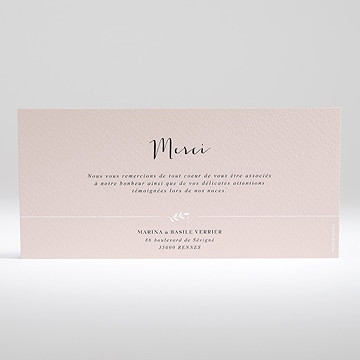 Remerciement mariage médaillon - Dos de la carte