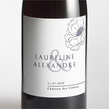 Etiquette de bouteille mariage chic et moderne