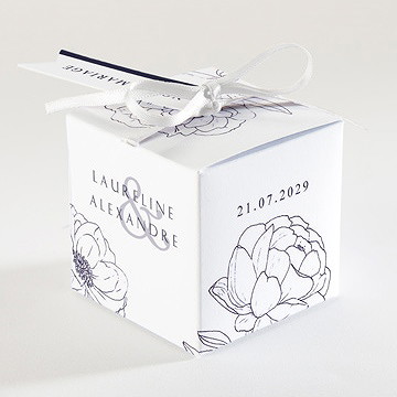 Boîte de dragées mariage chic et moderne - Dos de la boîte