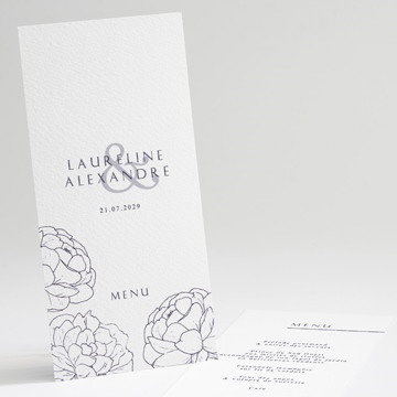 Menu mariage chic et moderne