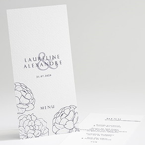 Menu mariage chic et moderne