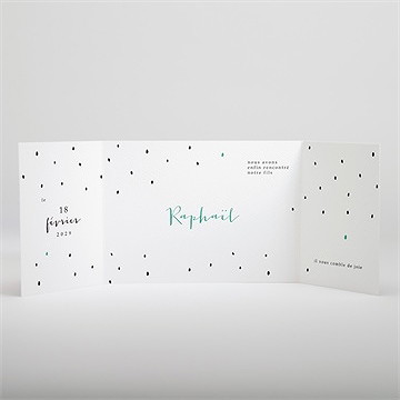 Faire-part naissance double photo petits pois - Intérieur du faire-part