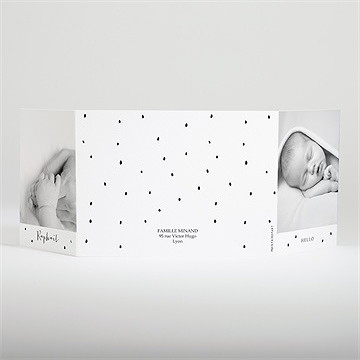 Faire-part naissance double photo petits pois - Dos du faire-part