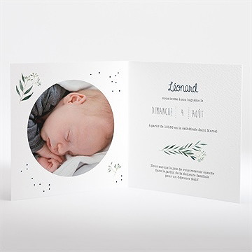 Faire-part de baptême motifs et autres pois - Intérieur du faire-part