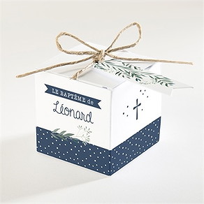 Boîte de dragées baptême motifs et autres pois