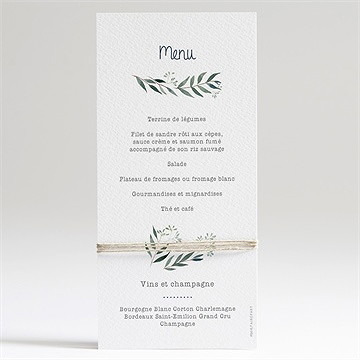 Menu baptême motifs et autres pois - Dos du menu