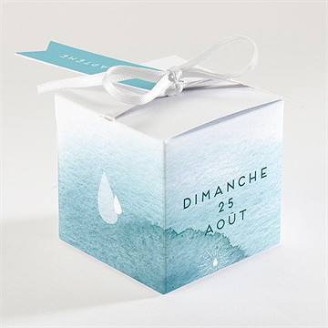 Boîte de dragées baptême eau sacrée - Dos de la boîte