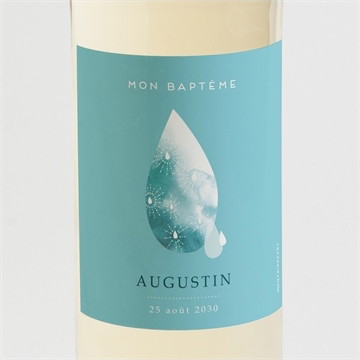 Etiquette de bouteille baptême eau sacrée