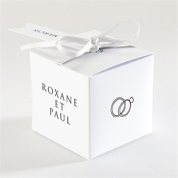 Boîte de dragées mariage belle couronne - Dos de la boîte