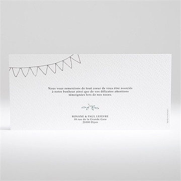 Remerciement mariage belle couronne - Dos de la carte