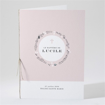 Livret de messe baptême croix couronnée