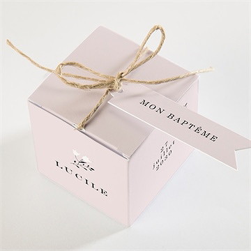 Boîte de dragées baptême croix couronnée - Dessus de la boîte