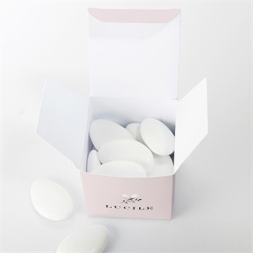 Boîte de dragées baptême croix couronnée - Intérieur de la boîte