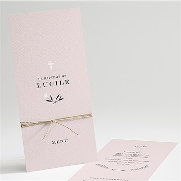 Menu baptême croix couronnée