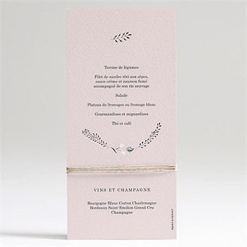 Menu baptême croix couronnée - Dos du menu