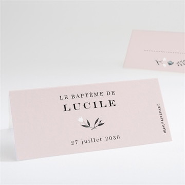 Marque-place baptême croix couronnée