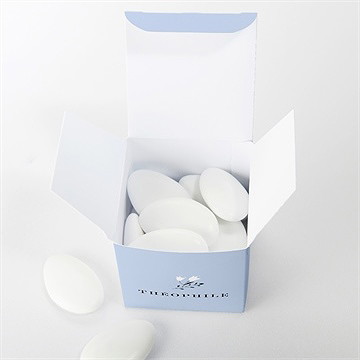 Boîte de dragées baptême annonce en relief - Intérieur de la boîte