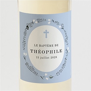 Etiquette de bouteille baptême annonce en relief
