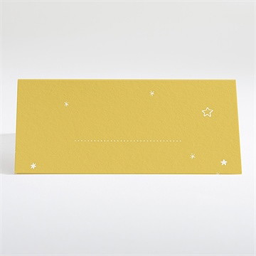 Marque-place baptême jaune tendance - Dos du marque-place