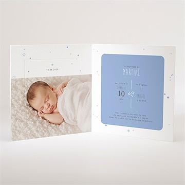 Faire-part de baptême cadre et motifs - Intérieur du faire-part