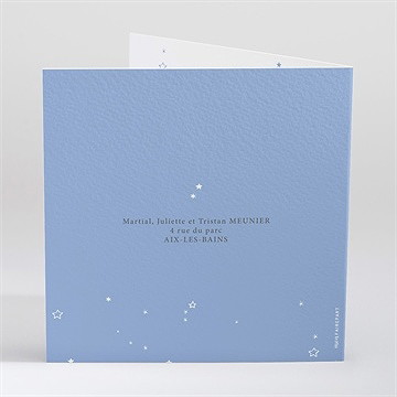 Faire-part de baptême cadre et motifs - Dos du faire-part