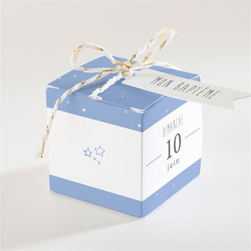 Boîte de dragées baptême cadre et motifs