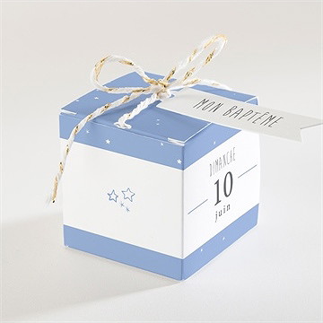 Boîte de dragées baptême cadre et motifs