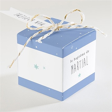 Boîte de dragées baptême cadre et motifs - Dos de la boîte