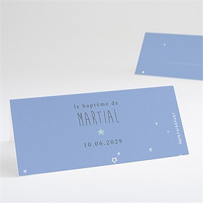 Marque-place baptême cadre et motifs