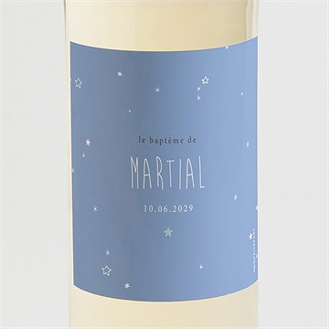 Etiquette de bouteille baptême cadre et motifs