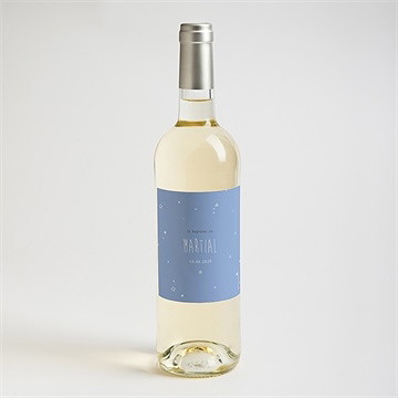 Etiquette de bouteille baptême cadre et motifs - Mise en situation