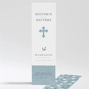 Signet baptême cadre végétal