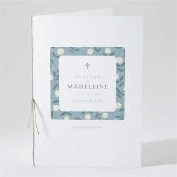 Livret de messe baptême cadre végétal