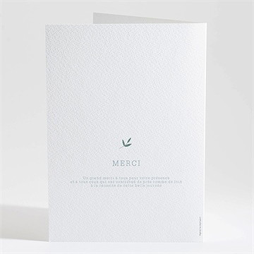 Livret de messe baptême cadre végétal - Dos du livret