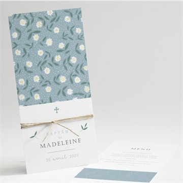 Menu baptême cadre végétal