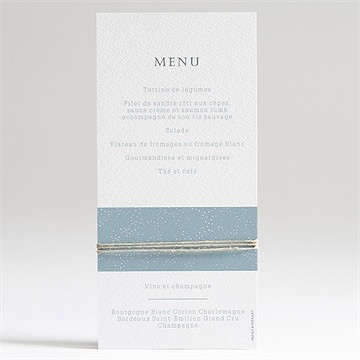 Menu baptême cadre végétal - Dos du menu