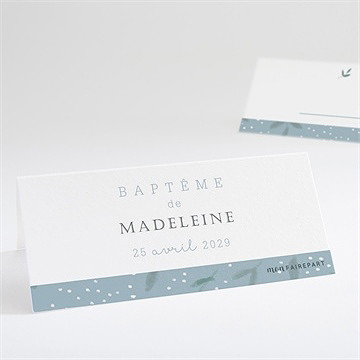 Marque-place baptême cadre végétal