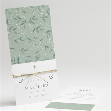 Menu baptême gravure vintage