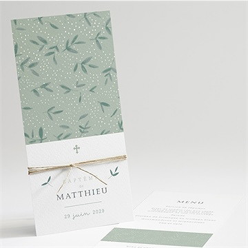 Menu baptême gravure vintage