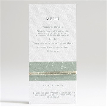 Menu baptême gravure vintage - Dos du menu