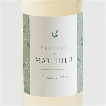 Etiquette de bouteille baptême gravure vintage