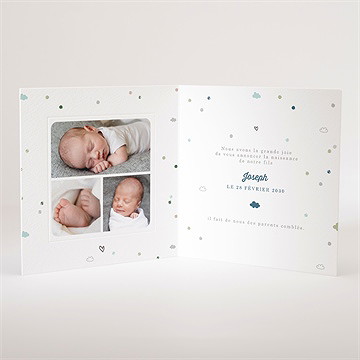 Faire-part naissance mon petit nuage - Intérieur du faire-part