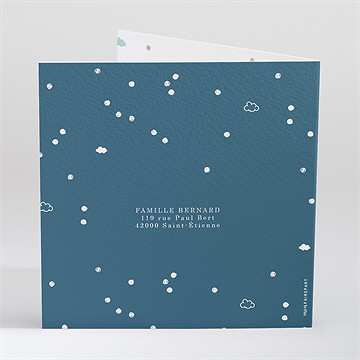 Faire-part naissance mon petit nuage - Dos du faire-part